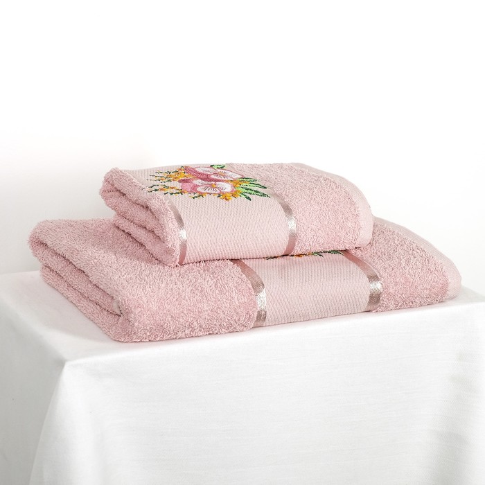 КМП в коробке MERZUKA махр. 50х80/70х130 2 пр. VIOLET розовый , хлопок, 380г/м2