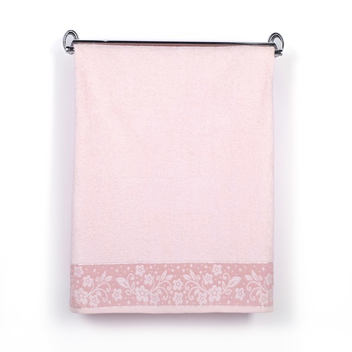 Полотенце DO&amp;CO махр. жаккард 50*90 см SARDUNYA светло-розовый хлопок 100%,440г/м