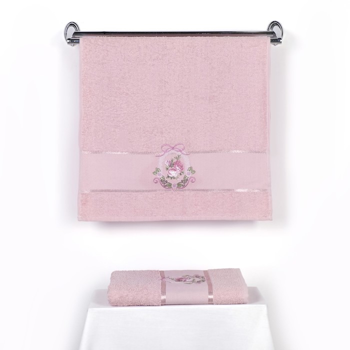 КМП в коробке MERZUKA махр.  50х80/70х130 2 пр. ROSE розовый , хлопок,  380г/м2