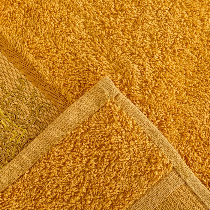 КМП в коробке MERZUKA махр. 50х80/70х130 2 пр. DAMASK горчичный , хлопок, 380г/м2