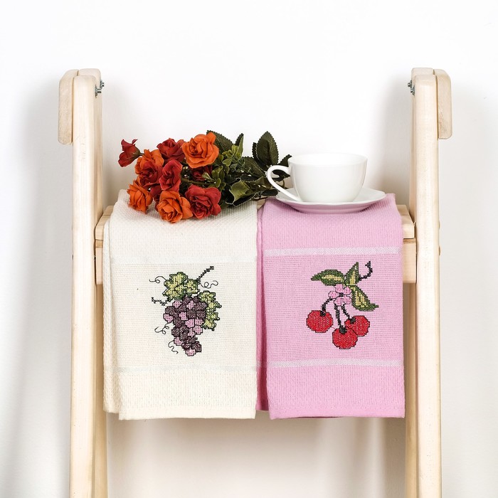 Набор салфеток в коробке METEOR 40*60 2 шт, МИКС KANAVİÇE MEYVELI, хлопок, 230г/м2