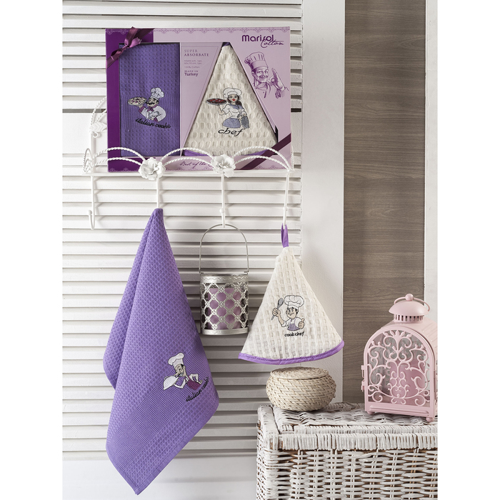 Набор салфеток в коробке METEOR вафель. 50*50/50*70 2 пр. MARISOL ASCI, хлопок, 230г/м