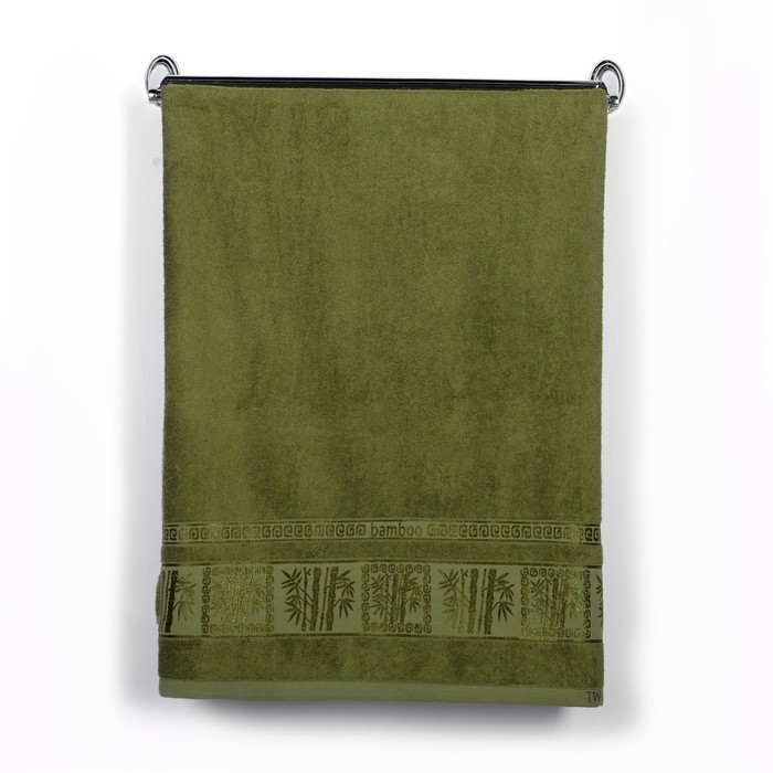 Полотенце TWO DOLPHINS ,50x90 см (E588) VIP зелёный , бамбук, 400г/м
