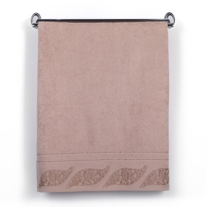 Полотенце DO&amp;CO махр. жаккард 50*90 см FERZAN бежевый хлопок 100%,440г/м