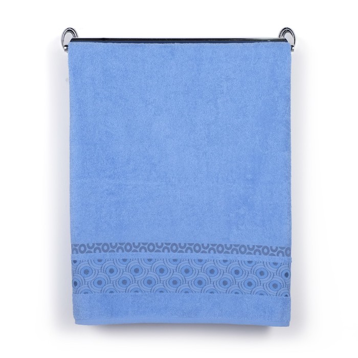 Полотенце DO&amp;CO махр. жаккард 50*90 см HALKA голубой хлопок 100%,440г/м