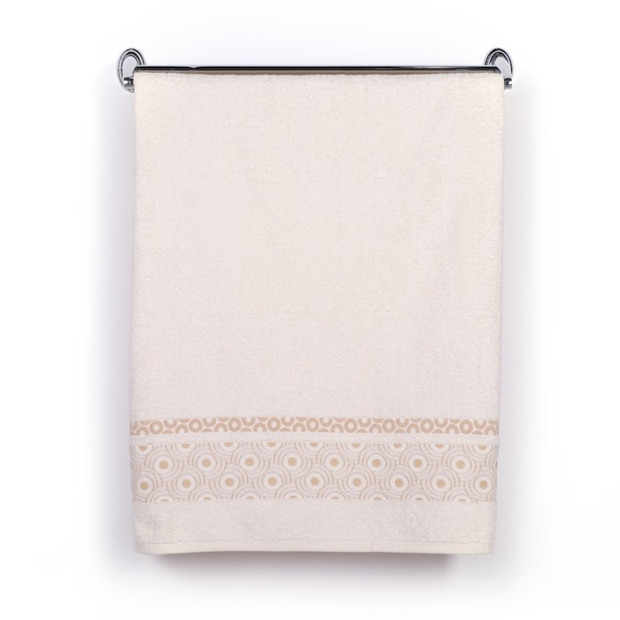 Полотенце DO&amp;CO махр. жаккард 50*90 см HALKA кремовый  хлопок 100%,440г/м