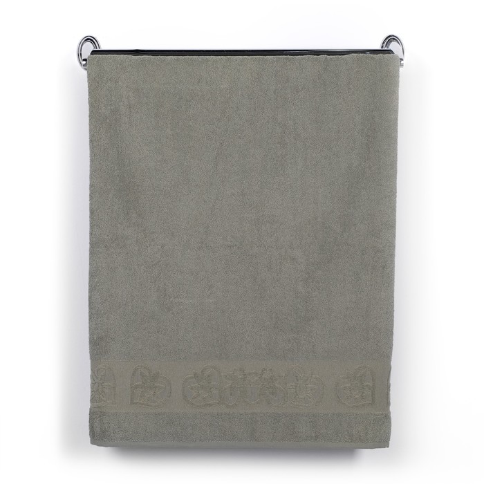 Полотенце DO&amp;CO махр. жаккард 50*90 см SONIL оливковый хлопок 100%,440г/м