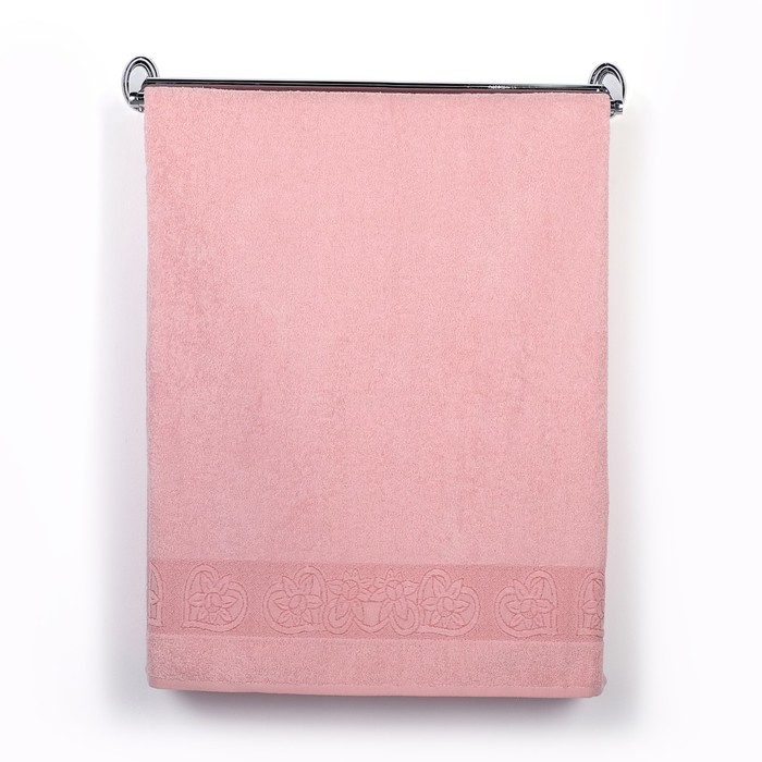 Полотенце DO&amp;CO махр. жаккард 50*90 см SONIL персиковый хлопок 100%,440г/м