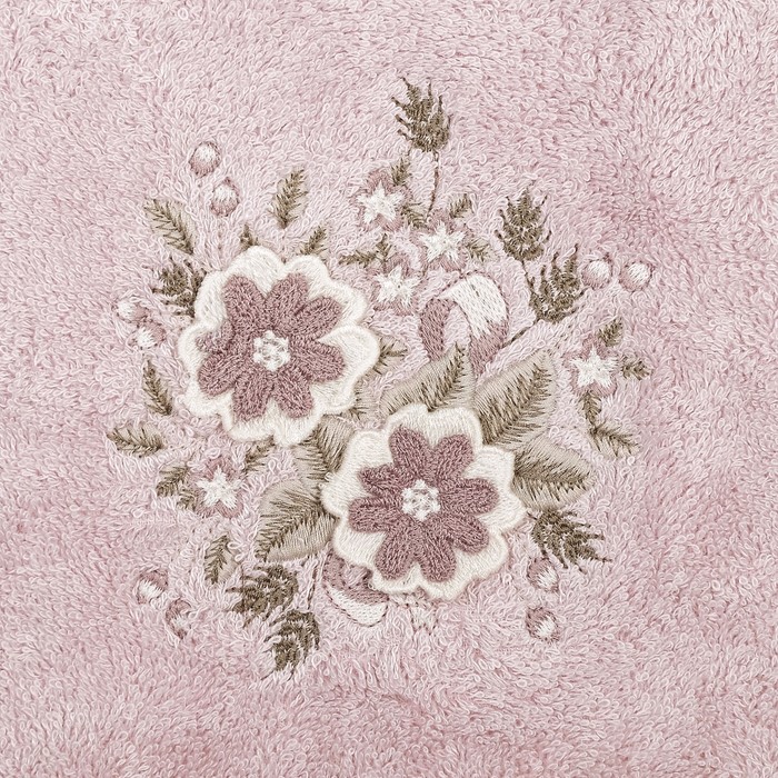 КМП в коробке SIKEL 3д с вышивкой 50х90/70х140 2 пр. FLORIDA лиловый бамбук 440г/м2