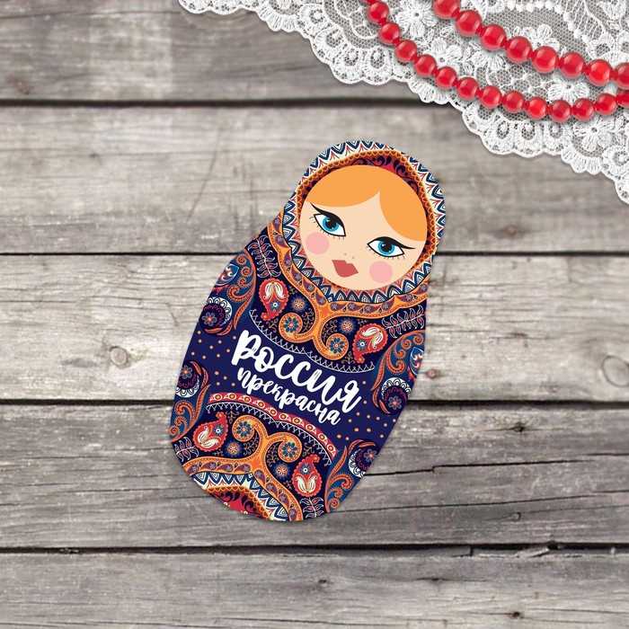 Открытка матрёшка мини «Красавица» 7,5 х 10,5 см