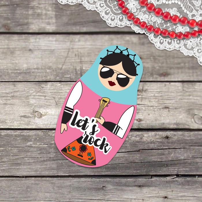 Открытка матрёшка мини «Русский рок» 7,5 х 10,5 см