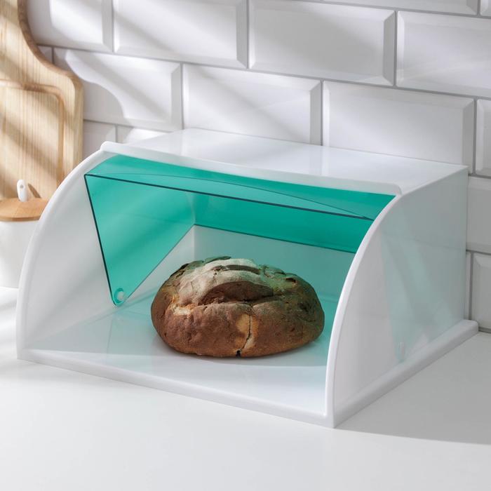 Хлебница Mulin, цвет снежно-белый, мята полупрозрачный