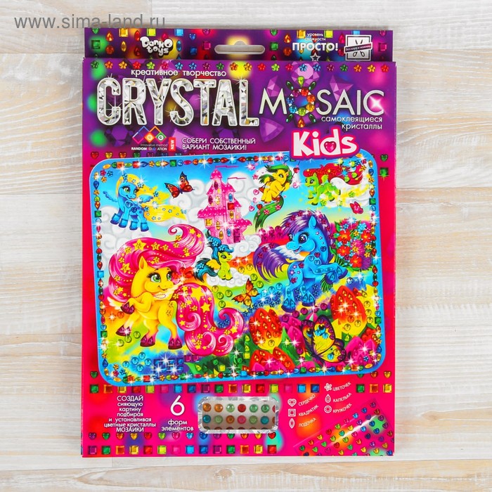 фото Набор для создания мозаики серии «crystal mosaic. пони веселятся», на темном фоне danko toys