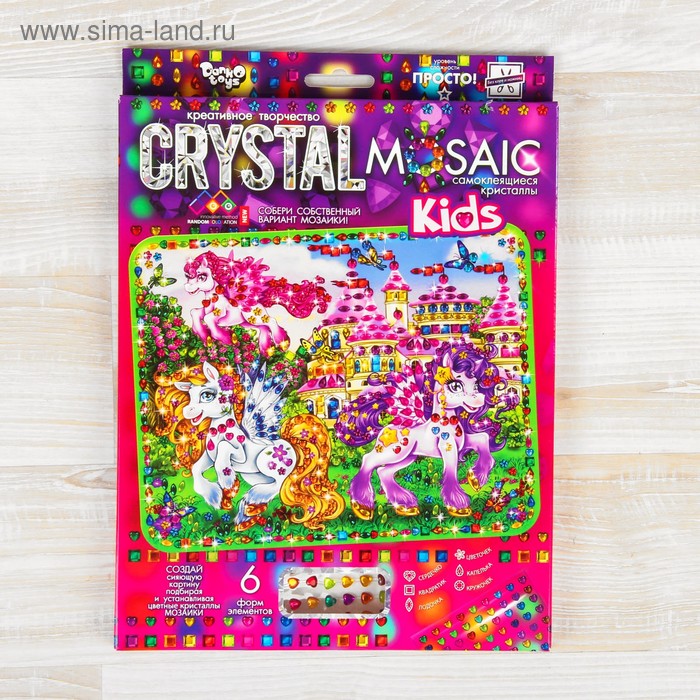 фото Набор для создания мозаики серии «crystal mosaic. пони», на тёмном фоне danko toys