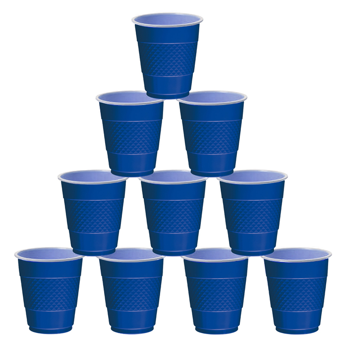 Стаканы пластиковые "Делюкс", цвет: синий, 210 мл, набор10 шт