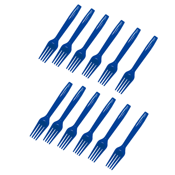 Вилки пластиковые "Делюкс", цвет: синий, набор 12 шт