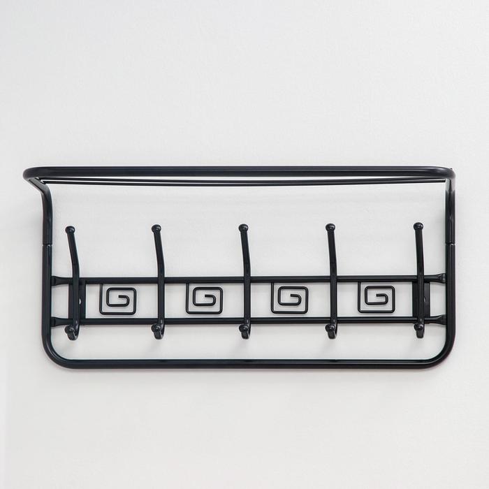 Вешалка "Ажур с полкой 60см" Черный квадрат