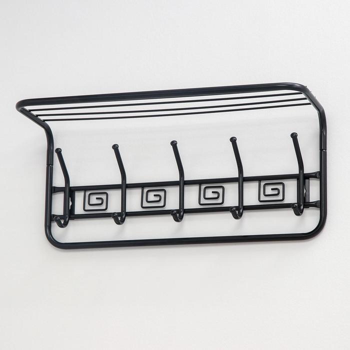 Вешалка "Ажур с полкой 60см" Черный квадрат