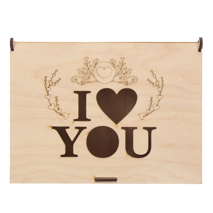 Шкатулка дерево I LOVE YOU 21х15х6 см