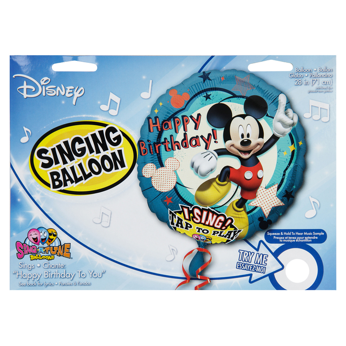 Шар фольгированный Музыкальный Happy Birthday Микки Маус танцующий P75 28" Круг АГ