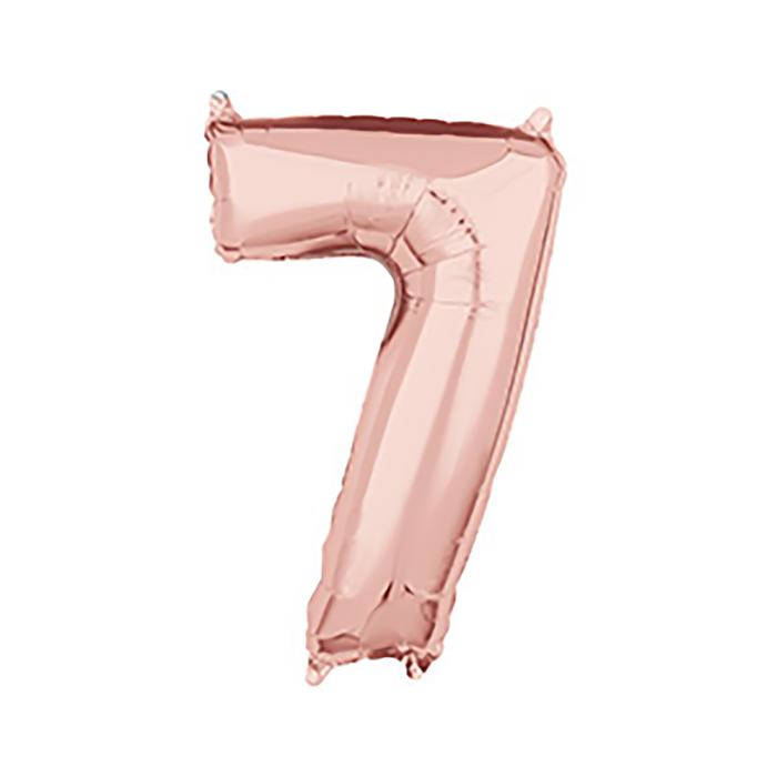 Шар фольгированный 26" "ЦИФРА 7" Розовое золото, Rose Gold А