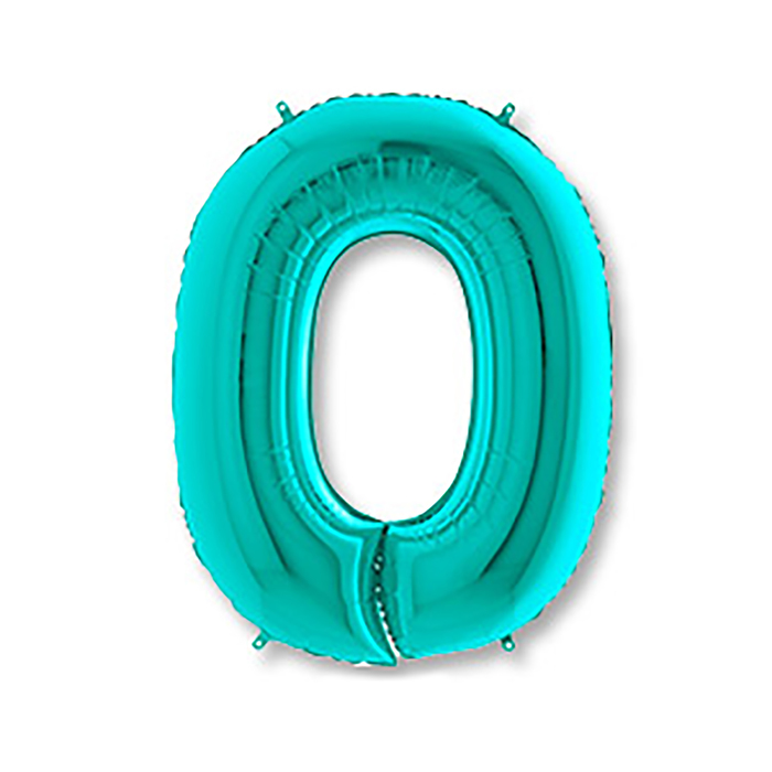 Шар фольгированный 40" "ЦИФРА 0" Тиффани, Tiffany G