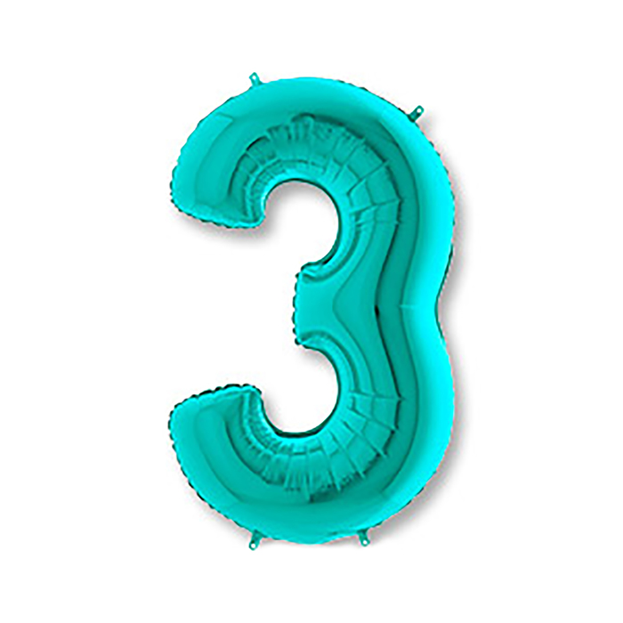 Шар фольгированный 40" "ЦИФРА 3" Тиффани, Tiffany G