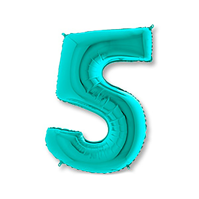 Шар фольгированный 40" "ЦИФРА 5" Тиффани, Tiffany G