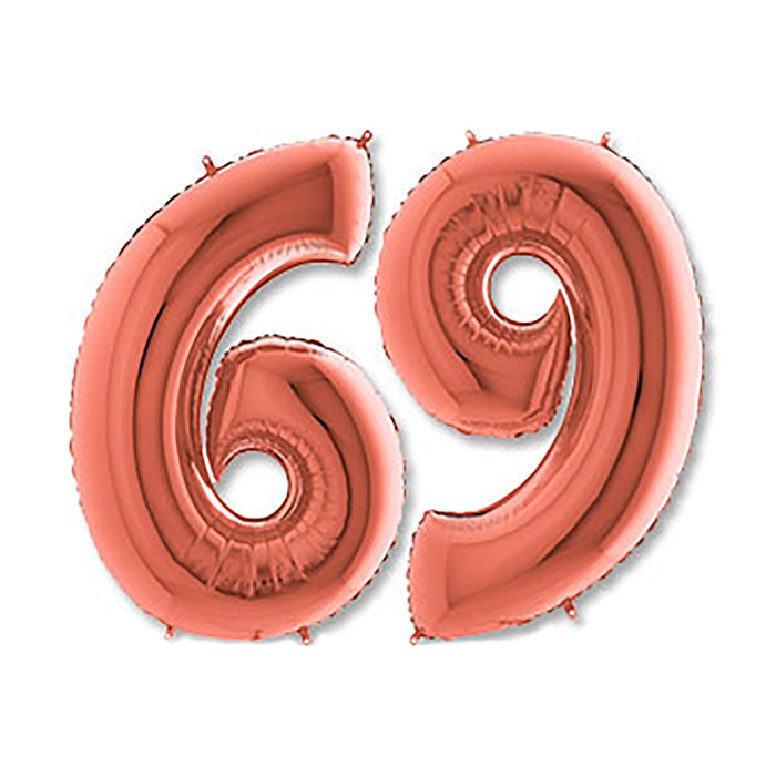 Шар фольгированный 40" "Цифра 6/9", цвет розовое золото