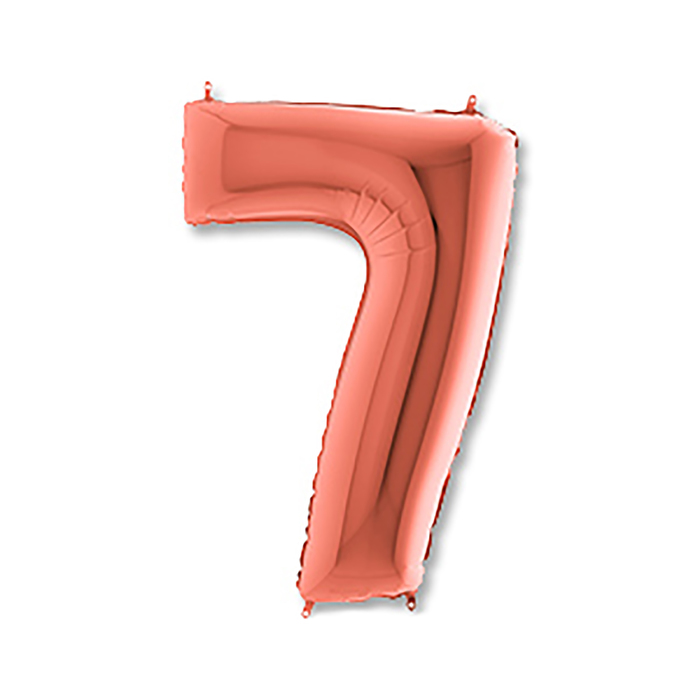 Шар фольгированный 40" "ЦИФРА 7" Розовое золото, Rose Gold G