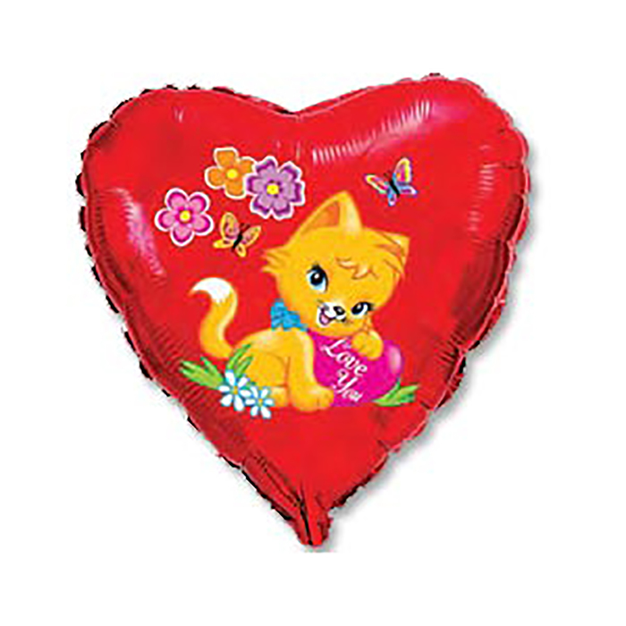 Шар фольгированный 18" "Я тебя люблю Котенок рыжий" FM