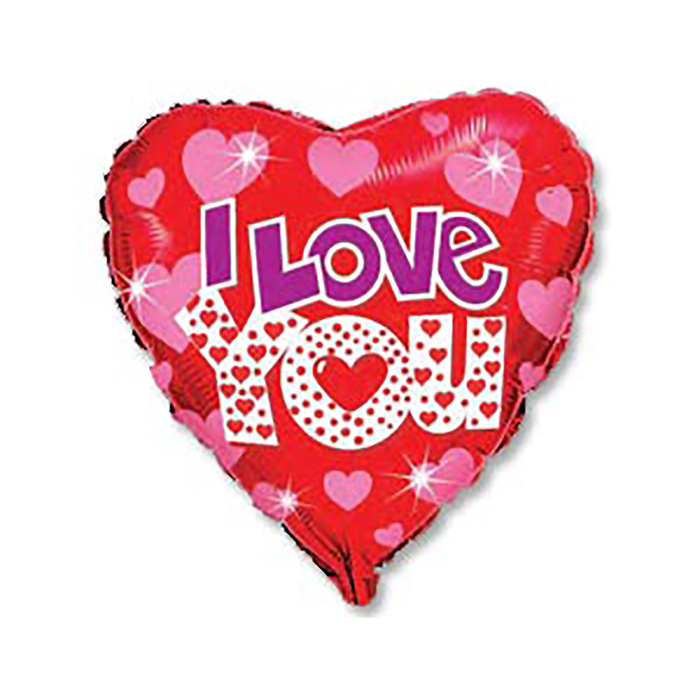 Шар фольгированный 18" "Я тебя люблю Сердце яркое" FM