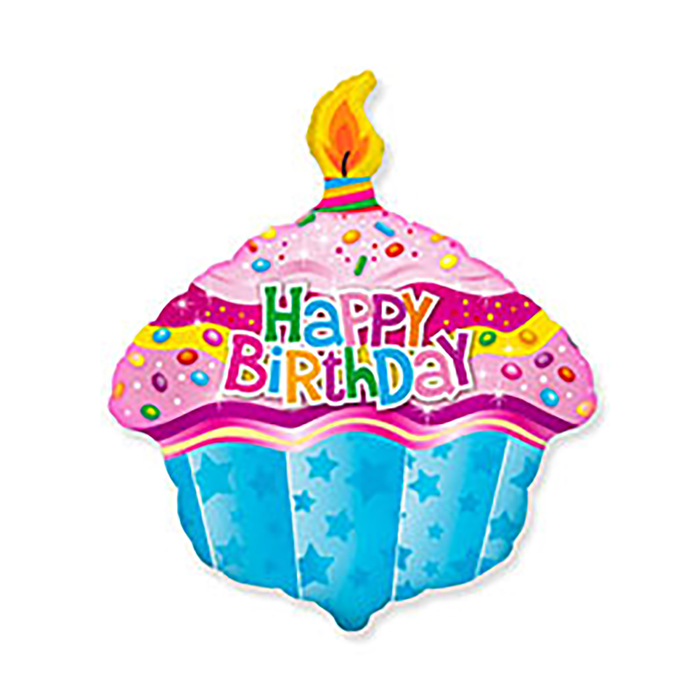 Шар фольгированный 22" Кекс со свечой FM