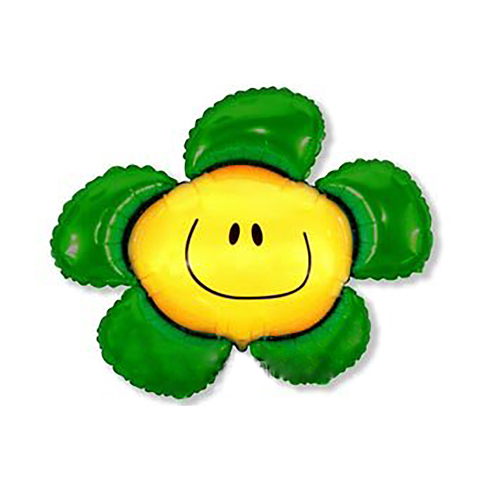 Шар фольгированный 30"Зелёный цветок FM