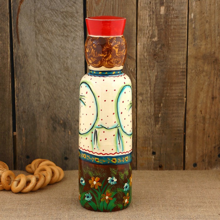 Штоф «Купец с баяном», красная кепка 0,5 л, 33 см