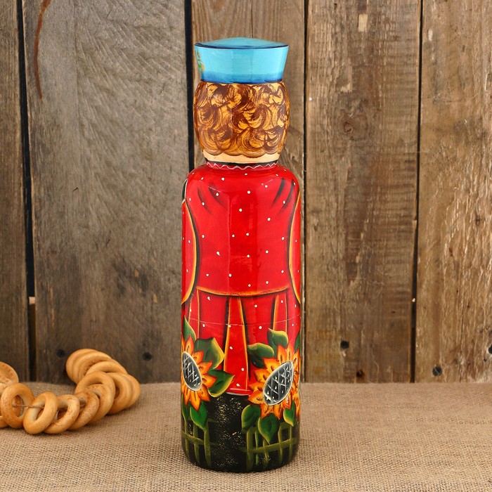 Штоф «Купец с балалайкой», синяя кепка 0,5 л, 33 см