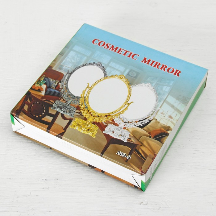 Зеркало на ножке «Ажур», овальное, двустороннее, с двукратным увеличением, цвет антрацитовый