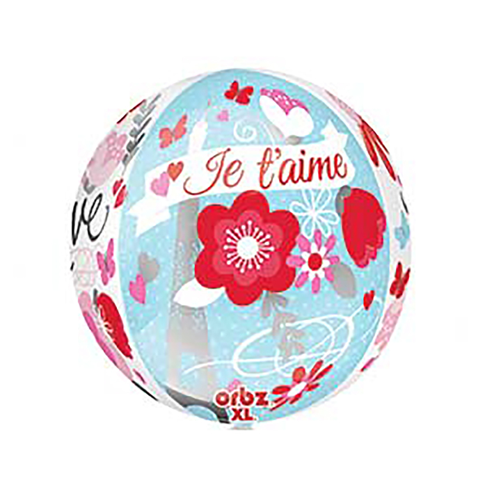 Шар фольгированный 3D СФЕРА 16" Love Встреча в Париже" АГ