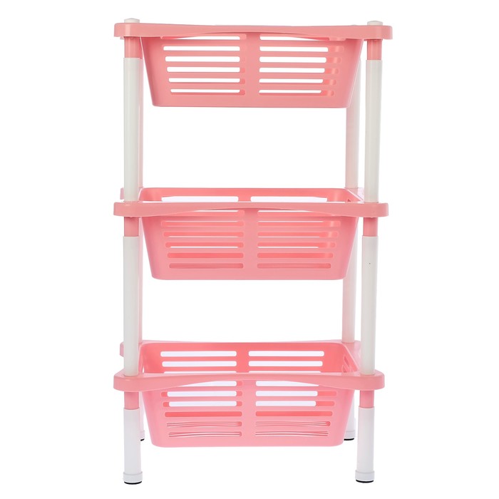 Этажерка "Grotto" 3-х секционная, цвет нежно-розовый