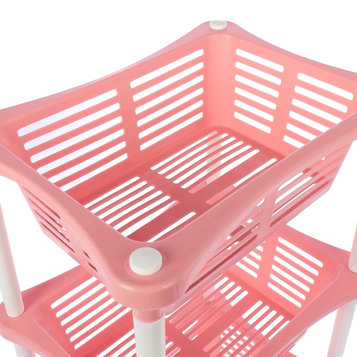 Этажерка "Grotto" 3-х секционная, цвет нежно-розовый