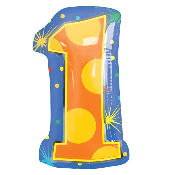 Шар фольгированный 18" "ЦИФРА 1" Мульти A