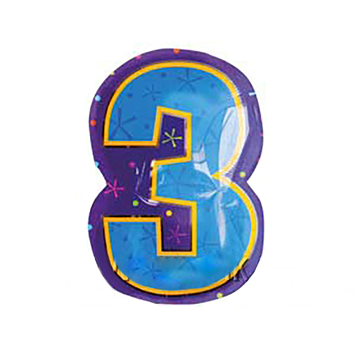 Шар фольгированный 18" "ЦИФРА 3" Мульти A