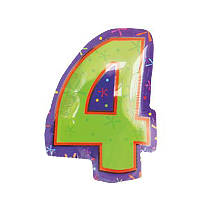 Шар фольгированный 18" "ЦИФРА 4" Мульти A