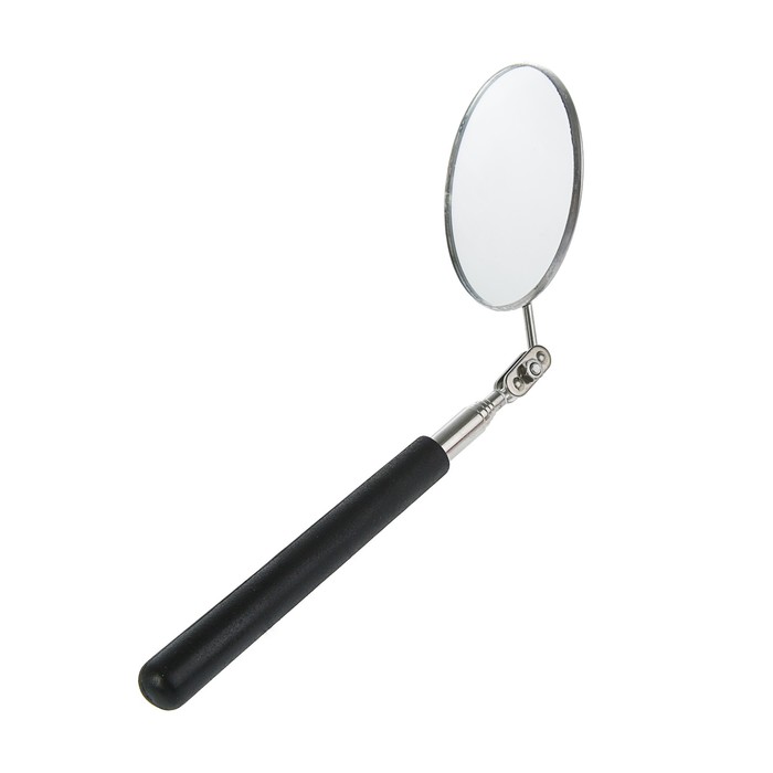 Зеркало "Эврика", телескопич., круг, с резиновой ручкой, max длина 755мм, d=825 мм УЦЕНКА