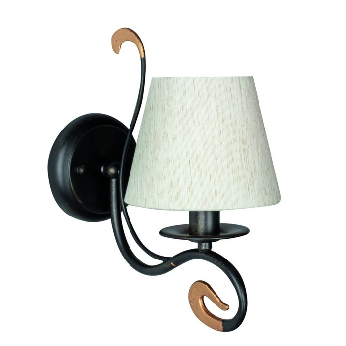 Бра "Бранка" E14, 1x40W черный, золотой 16x27x30см