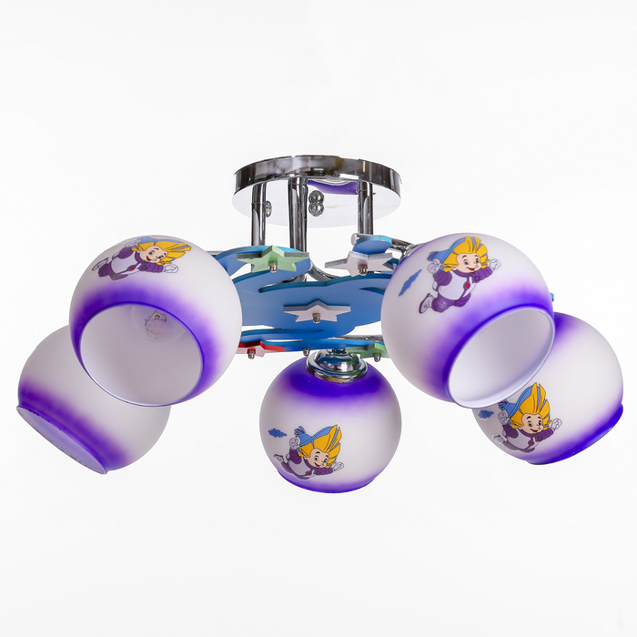 Люстра "Кидс" 5 ламп E27 60Вт разноцветный