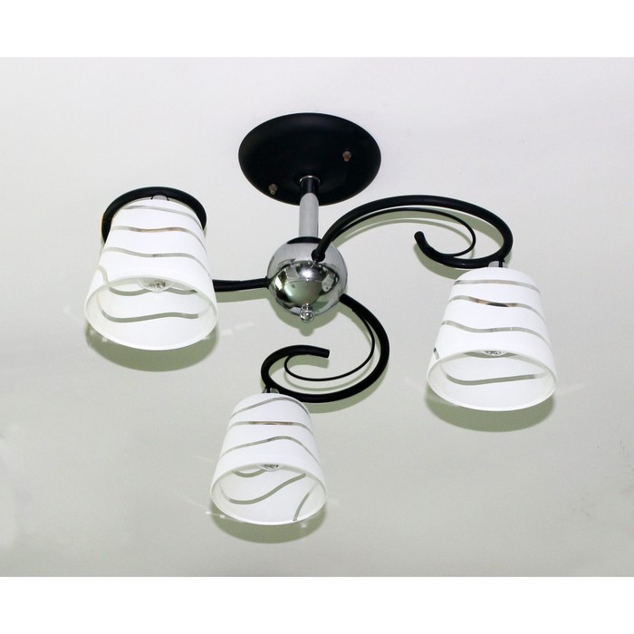 Люстра "Аделия" 3 лампы 40Вт E27 черный 50х29 см.