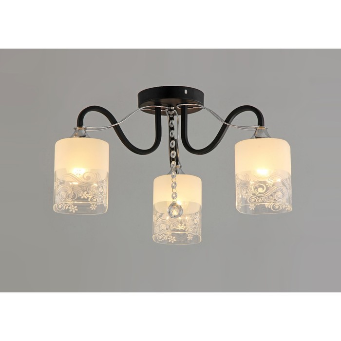 Люстра "Адриана" 3 лампы 40Вт E27 черный 52х24 см.