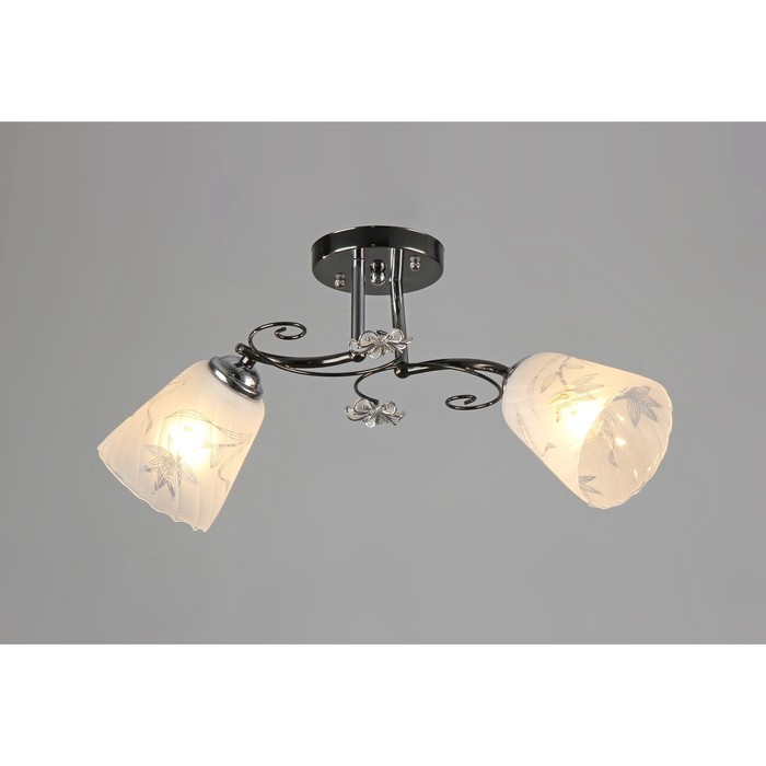 Люстра "Альберта " 2 лампы 40Вт E27 черный 49х23 см.