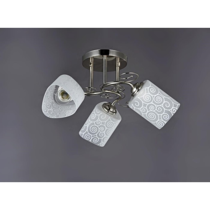 Люстра " Алисия" 3 лампы Е27 40Вт никель 48х48х23 см.